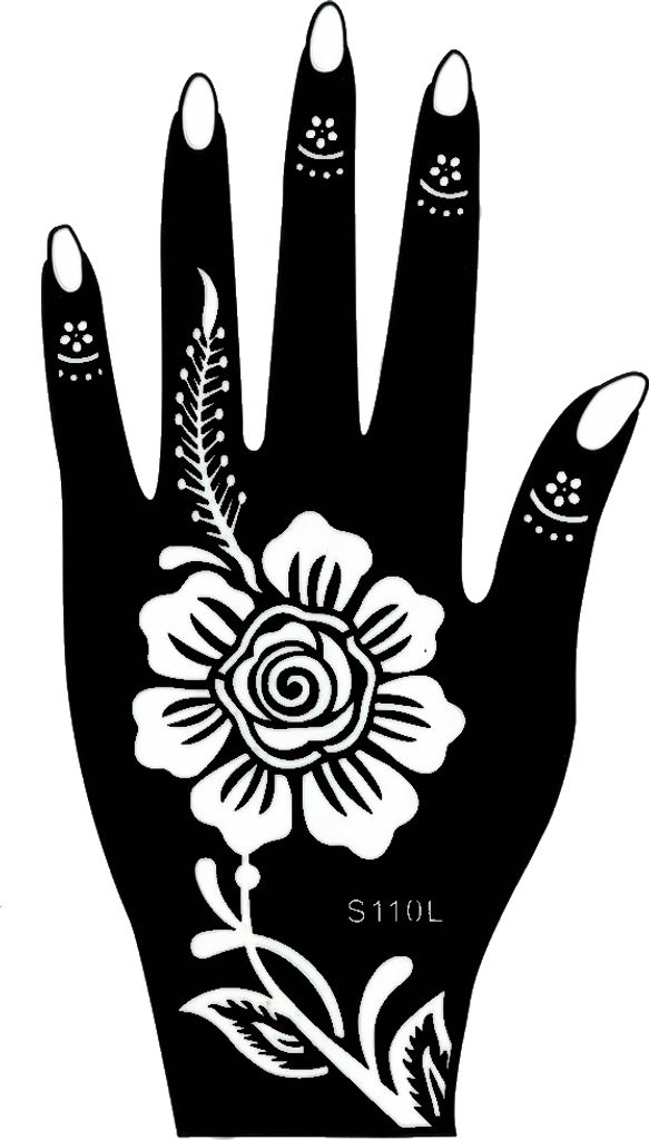 Henna Tattoo Schablone für die linke Hand