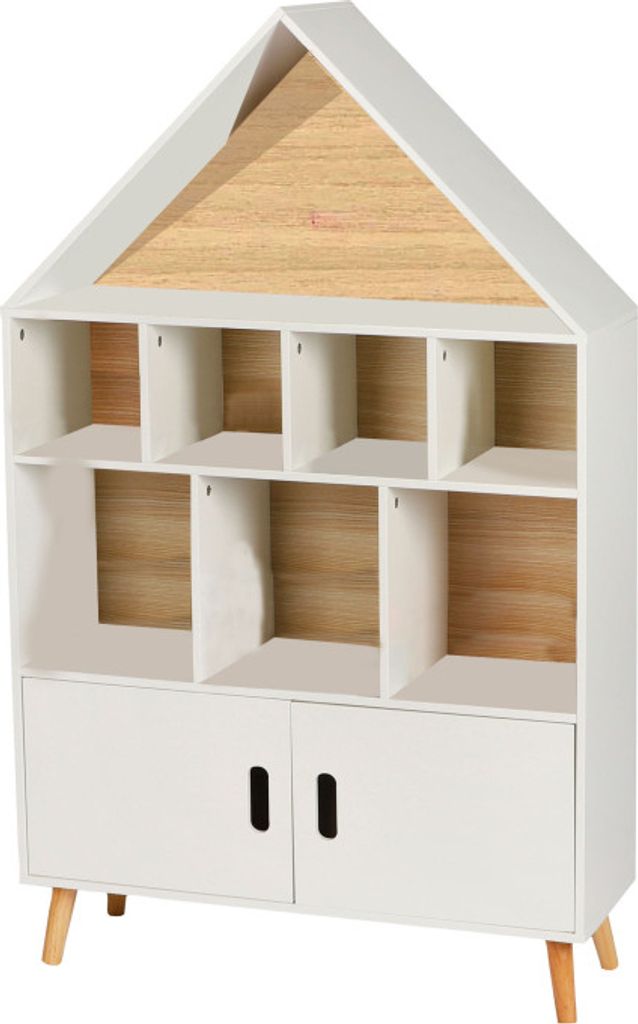 Kinderbuchregal, Aufbewahrungsregal für Kinder, weiß 80x30x126cm