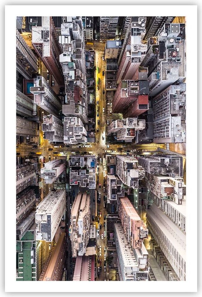 Poster - Poster ohne Rahmen - Metropole Luftaufnahmen Straße - 61x91,5 cm - Wand Bild - Wanddeko - Wandbilder - Kunstposter - Wandposter - Bilder ...