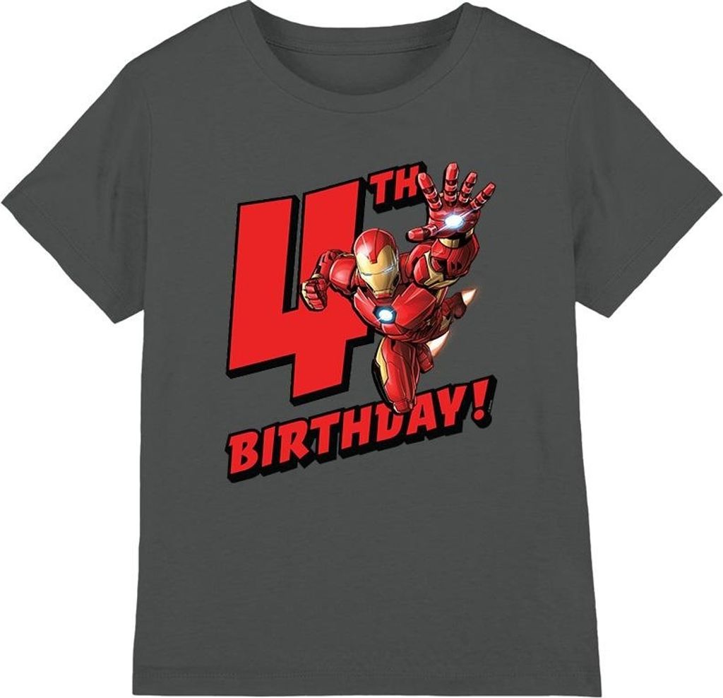 Iron Man - T-Shirt für Kinder - 4. Geburtstag TV3331 (104) (Holzkohle)