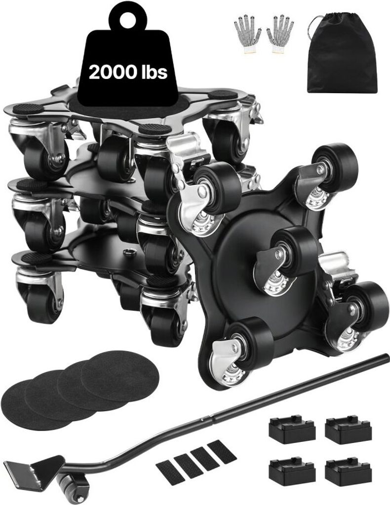 Möbelroller Transportroller - 158x158x65mm - Möbelwagen mit 5 Rädern - Ideal für Lastenverteilung und Bewegung