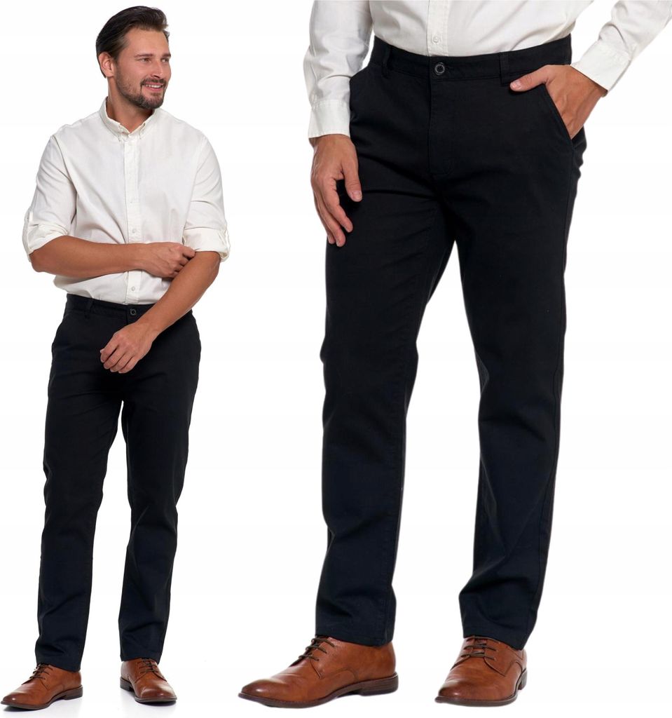 MEN'S PANTS Elegante schwarze Chinos Straight Leg Modisch MORAJ r. 31