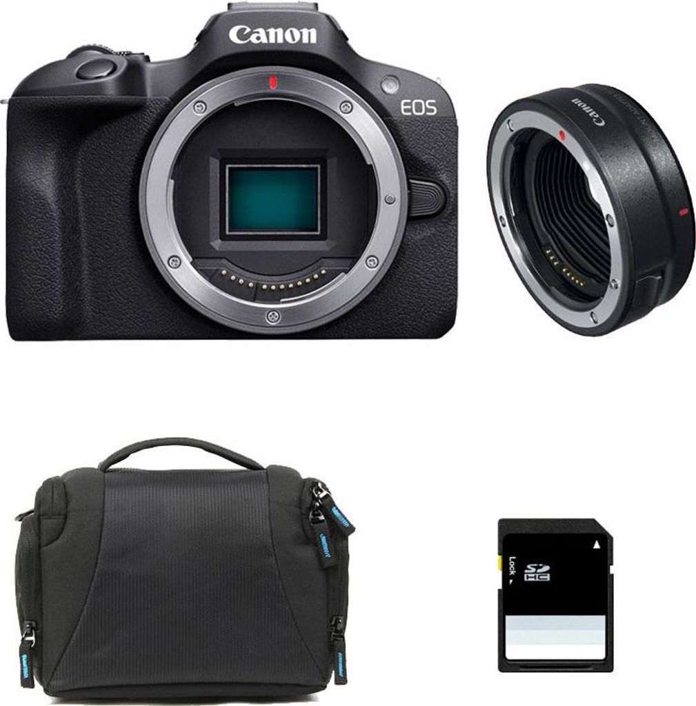 CANON EOS R100 + Tasche + 8 GB SD-Karte + EF-EOS R Ring
