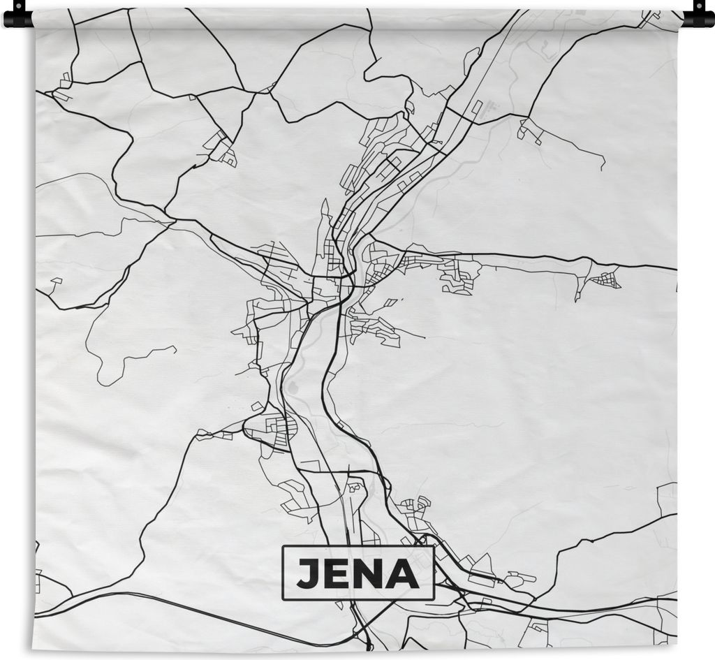 MuchoWow Wandteppich Wandbehang Jena - Karte - Stadtplan 60x60 cm Tapisserie Dekoration Wandtuch - Dekorationen - Wand Decke