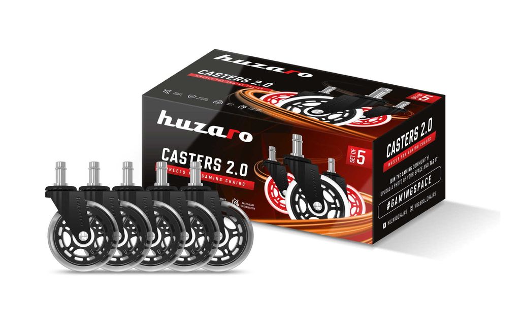 HUZARO Rotelle 2.0 per sedie con rotelle - nero - rotelle Immagine del prodotto 