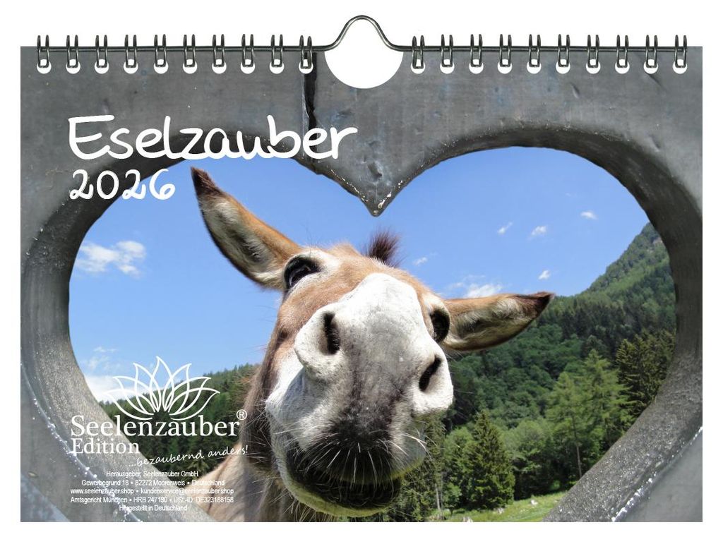 Eselzauber DIN A5 Kalender für 2026 Esel - Seelenzauber Produktbild 