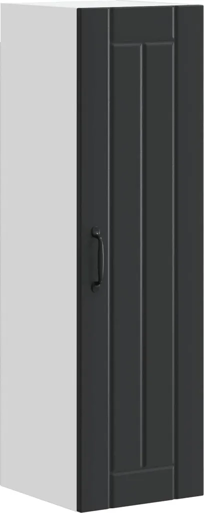 SYFAX™ Mobile Cucina Nero 30x31x100 cm | Pensile Salvaspazio Moderno