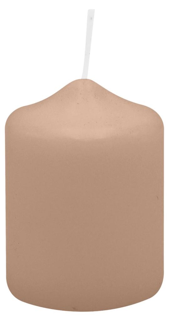 Spitzkopf Stumpen Kerzen Portobello Nougat 8 x Ø 6 cm, 12 Stück