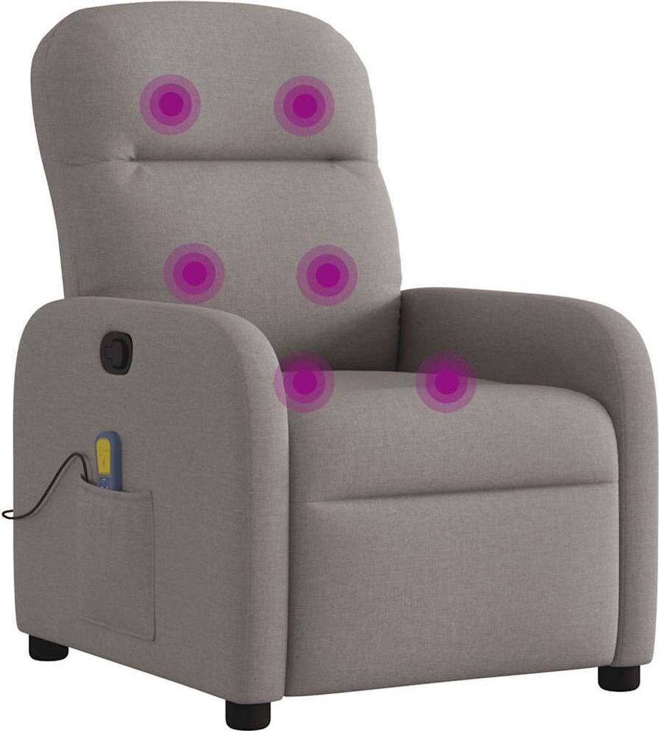 vidaXL Massagesessel Taupe Stoff