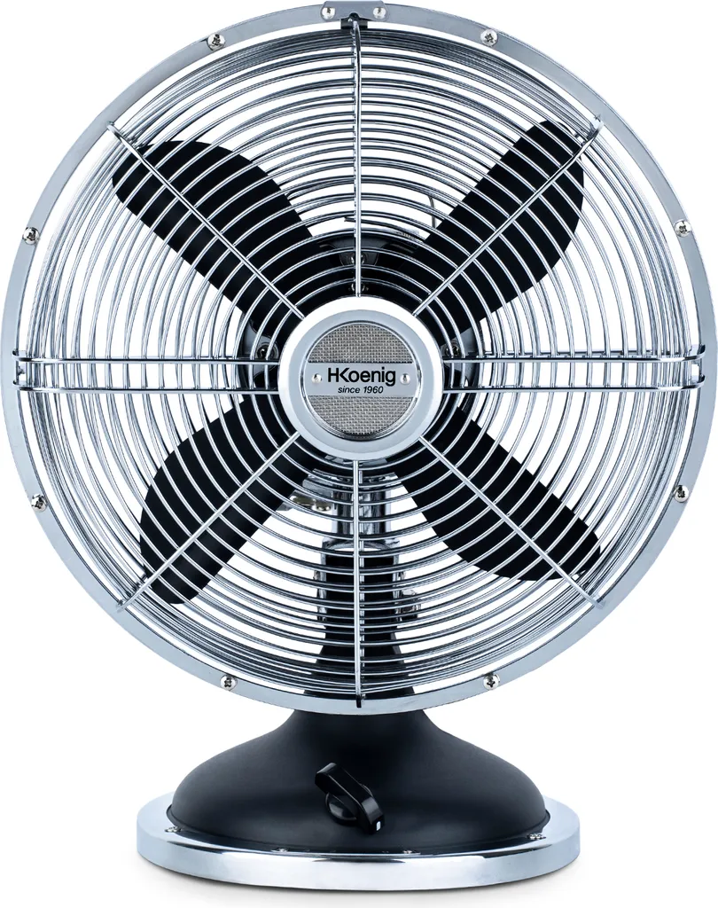 Ventilateur pour Chambre et Bureau Silencieux Design Vintage Noir Métal