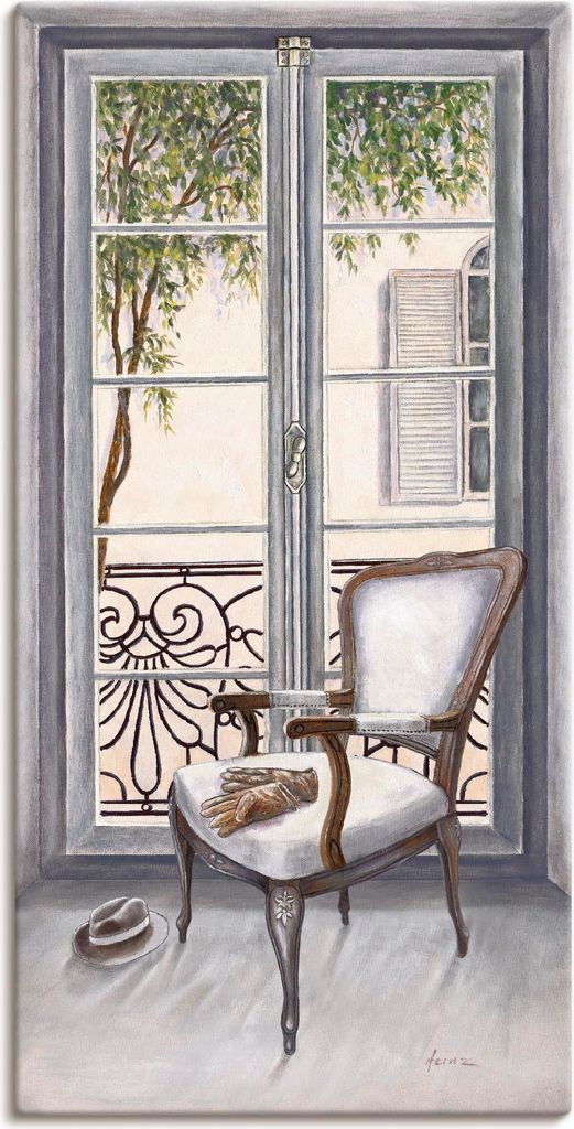 ARTland Leinwandbild Sessel vor einem Fenster Größe: 50x100 cm