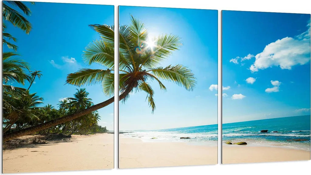 Copri Piano Cottura Induzione 3 Pezzi 30x52 cm Vetro Design Spiaggia