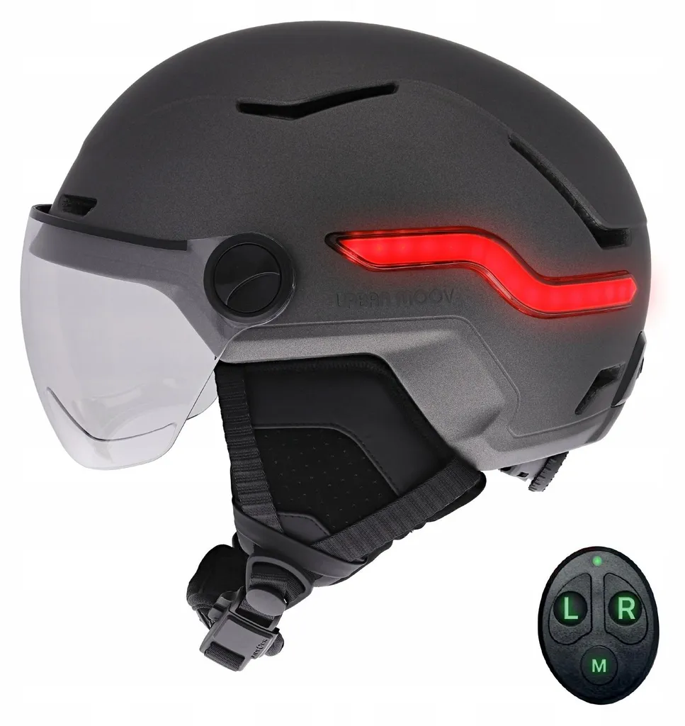 Casque connecté LED avec télécommande guidon pour scooter et vélo L - 4
