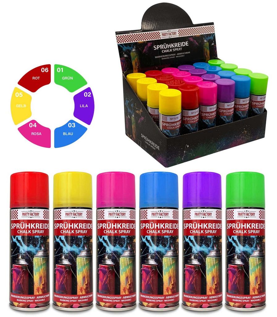 24er Sprühkreide Set - Bunte Kreide für Kinder, Straße & Produktbild 