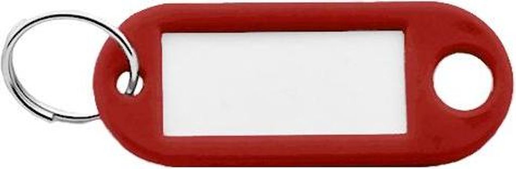 CombiCraft Schlüsseletiketten mit ausziehbarem Papier in Dunkelrot 55x22 mm - 100er Pack