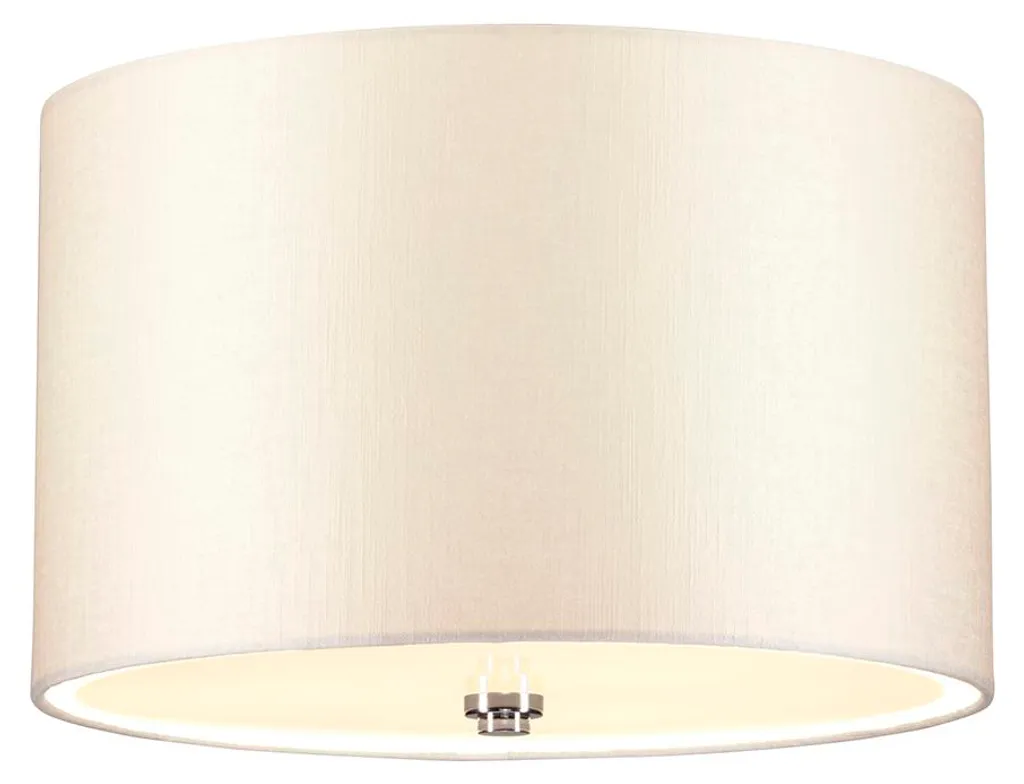 Luminaire plafonnier rond en tissu et chrome poli pour salon chic 35cm