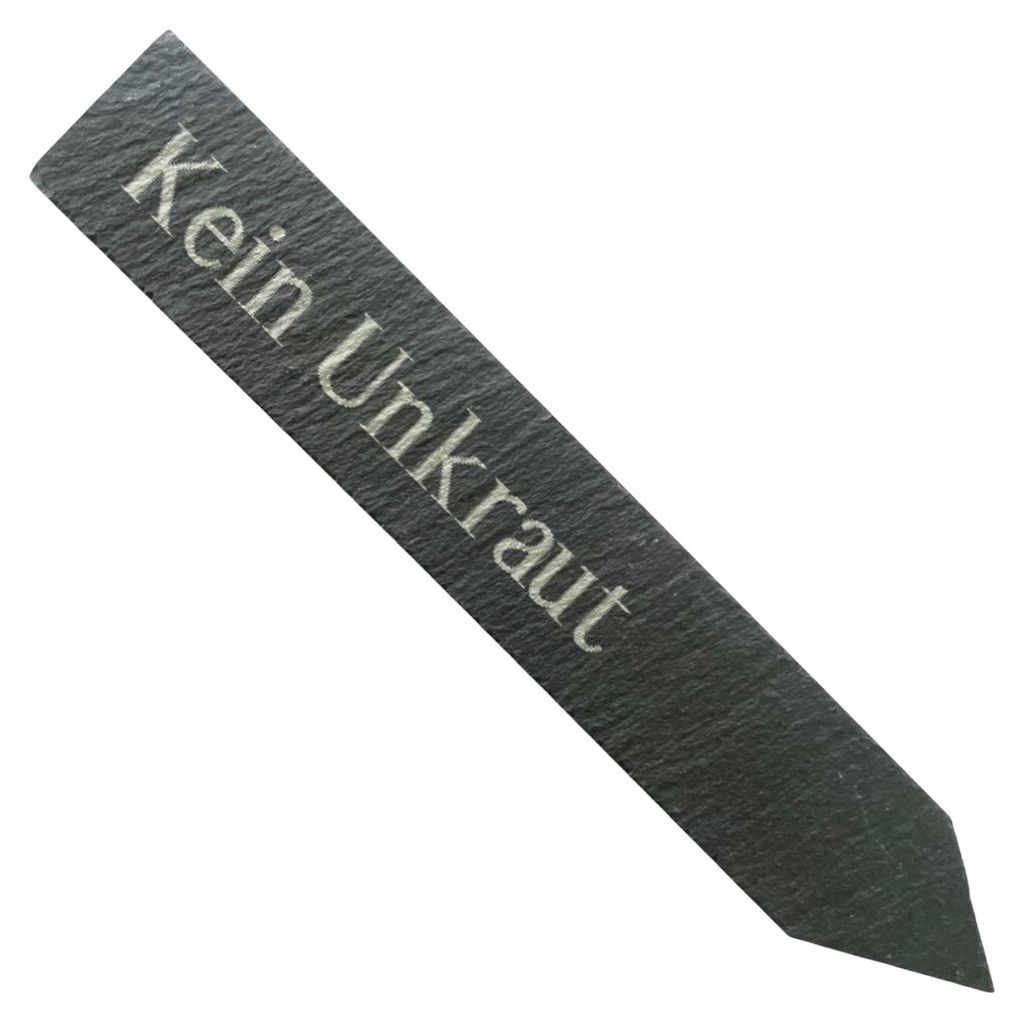 Pflanzenschild "Kein Unkraut" Kräuterstecker Schiefer 19 cm graviert
