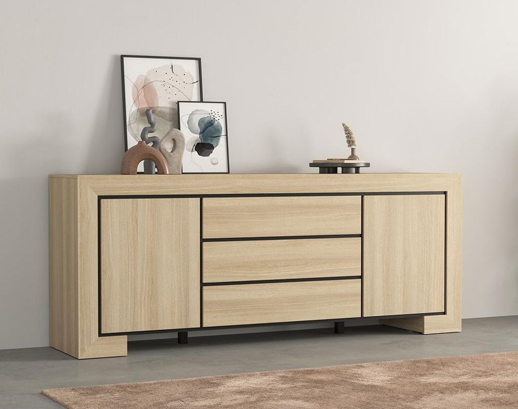 Esszimmermöbel in Eiche modern mit Esstisch & Sideboard, 2-teilig - CERIALE-83