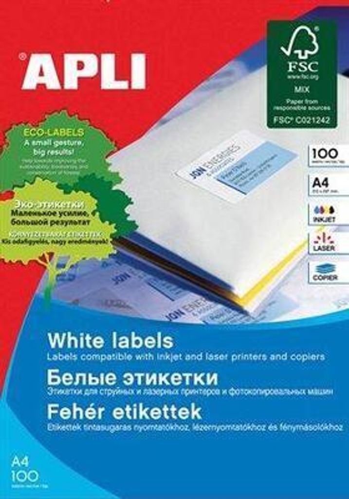 Klebeetiketten apli 1277/ 105 x 42,4mm/ 100 Blatt