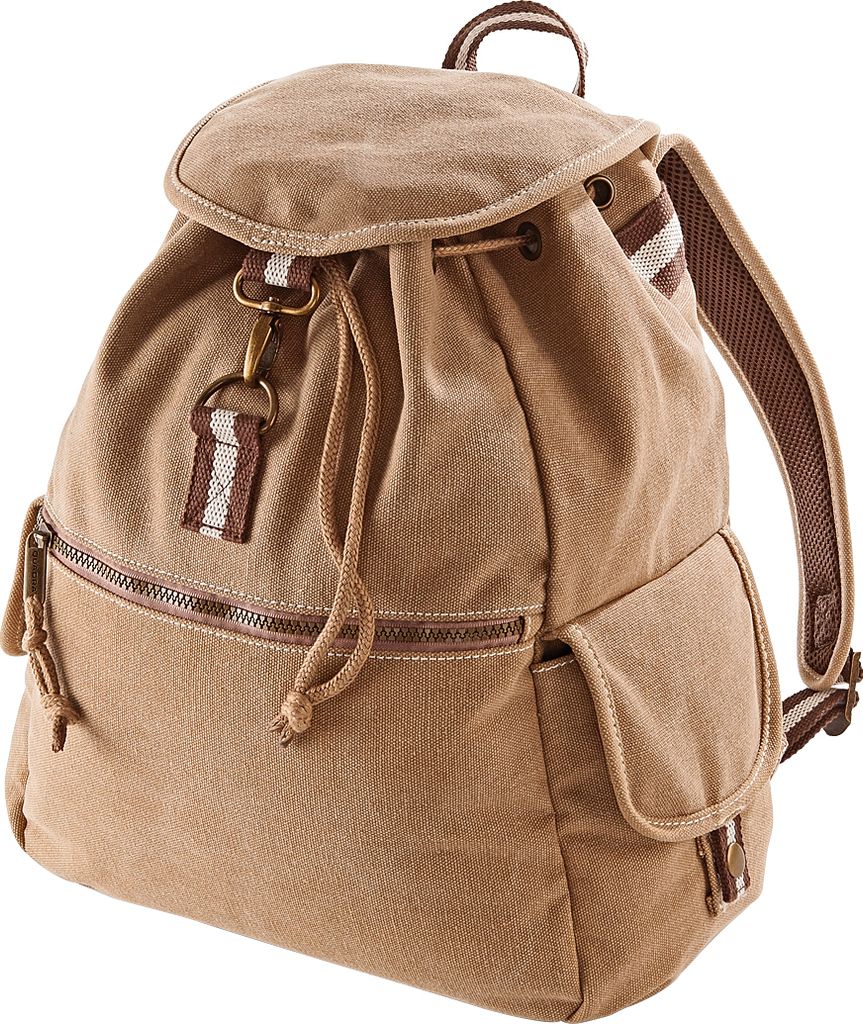 Quadra Vintage Segeltuch Rucksack - 18 Liter BC766 (Einheitsgröße) (Sahara)