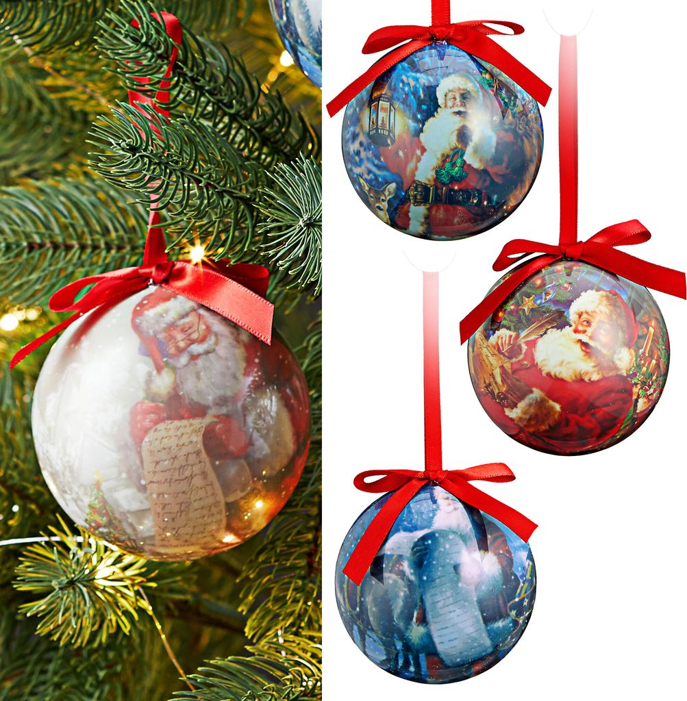 Nostalgie Christbaumkugel 4er Set 8cmD