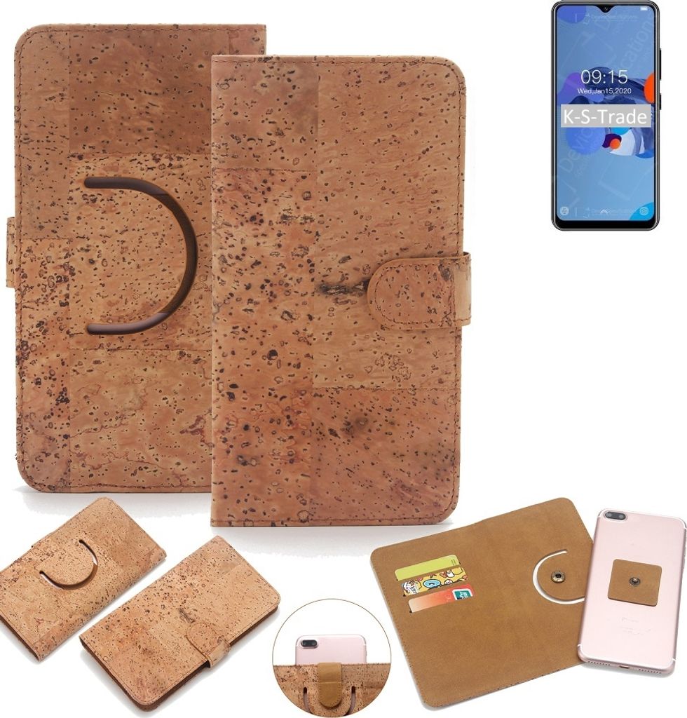 K-S-Trade Handy Hülle Schutz Hülle kompatibel mit Oukitel C19 Handyhülle Schutzhülle Korkhülle Kork-Hülle 1x