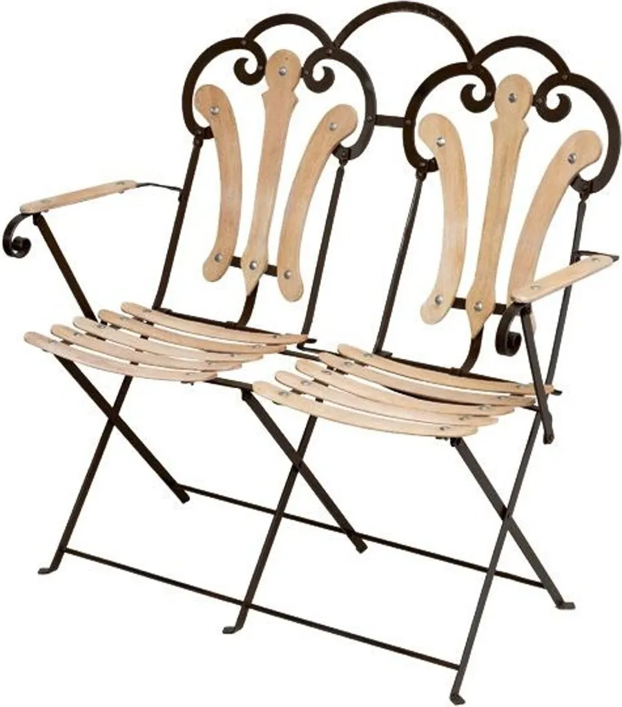 Banc pliant 2 places robuste Casa Padrino Terrace résistant aux intempéries