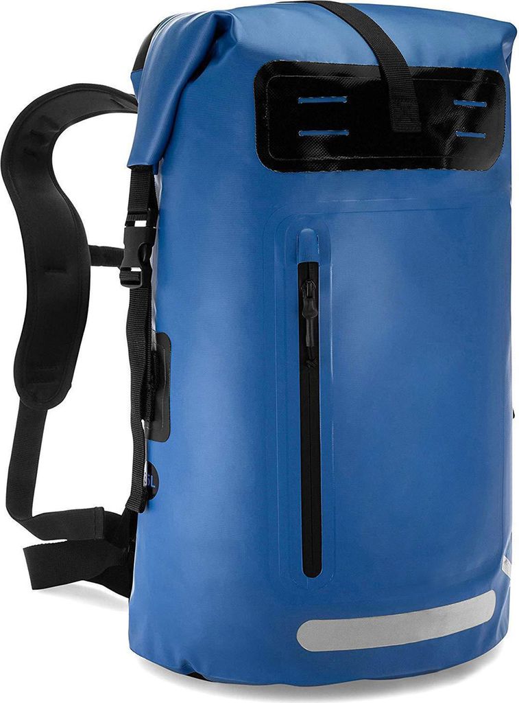 Outdoor-Radrucksack, Camping-Rucksack, wasserdichter PVC-Rucksack, geeignet zum Kajakfahren, Rafting und Bootfahren, blau