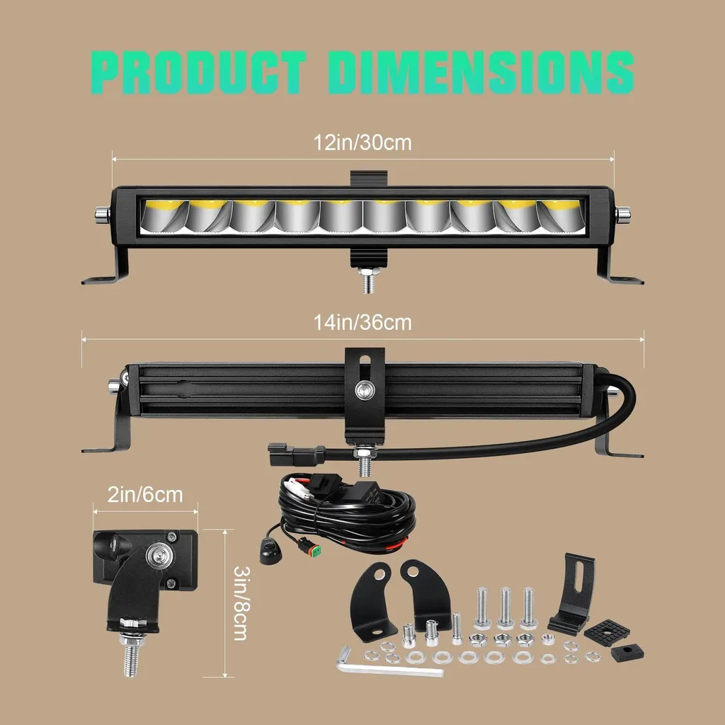 Éclairage LED haute performance 30W filaire design robuste 12 pouces - 2
