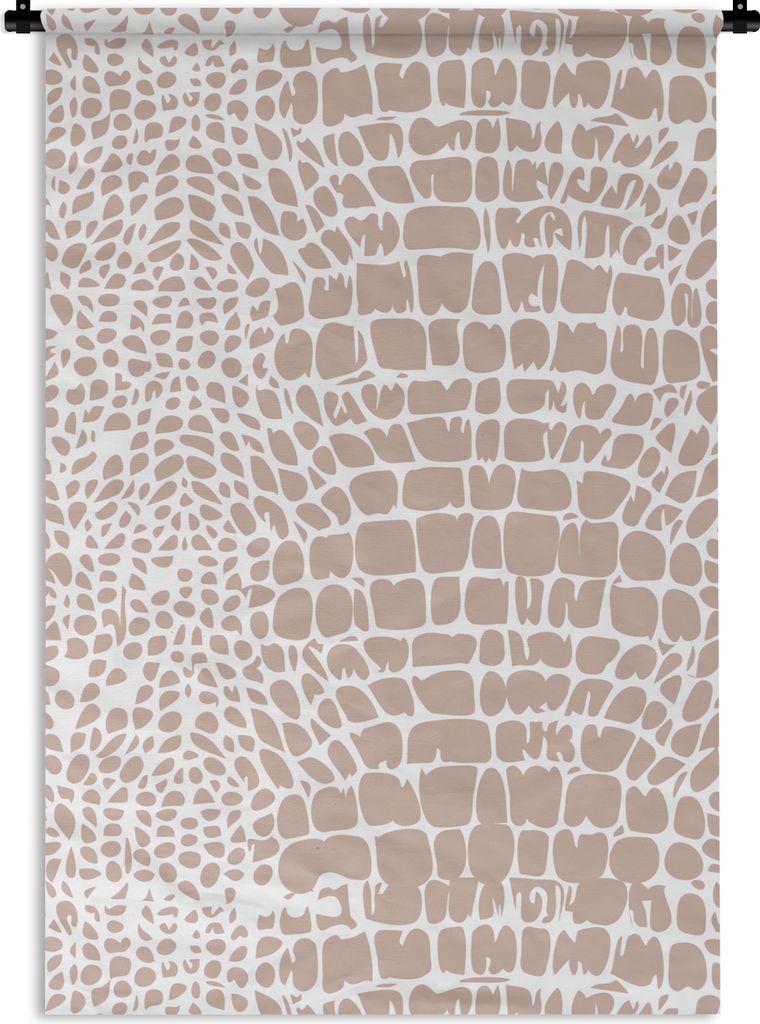 MuchoWow Wandteppich Wandbehang Tiermuster - Rosa - Schlange - Pastell 60x90 cm Tapisserie Dekoration Wandtuch - Foto-Teppich - Abwaschbar