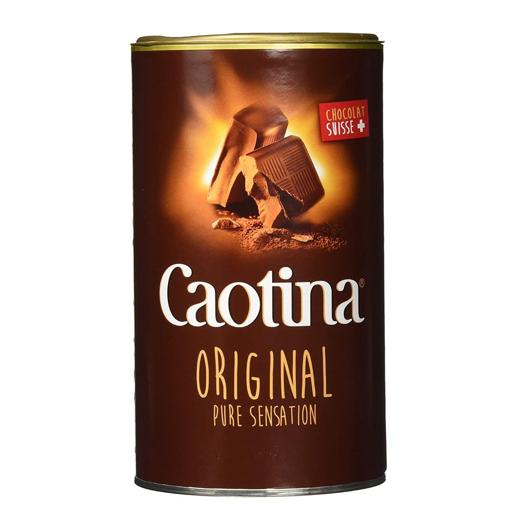 A can of Caotina Original hot chocolate powder.