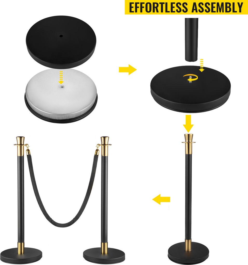 VEVOR Absperrständer 8er-Set – 90 Cm Hoch, Samts Produktbild-Vorschau 4