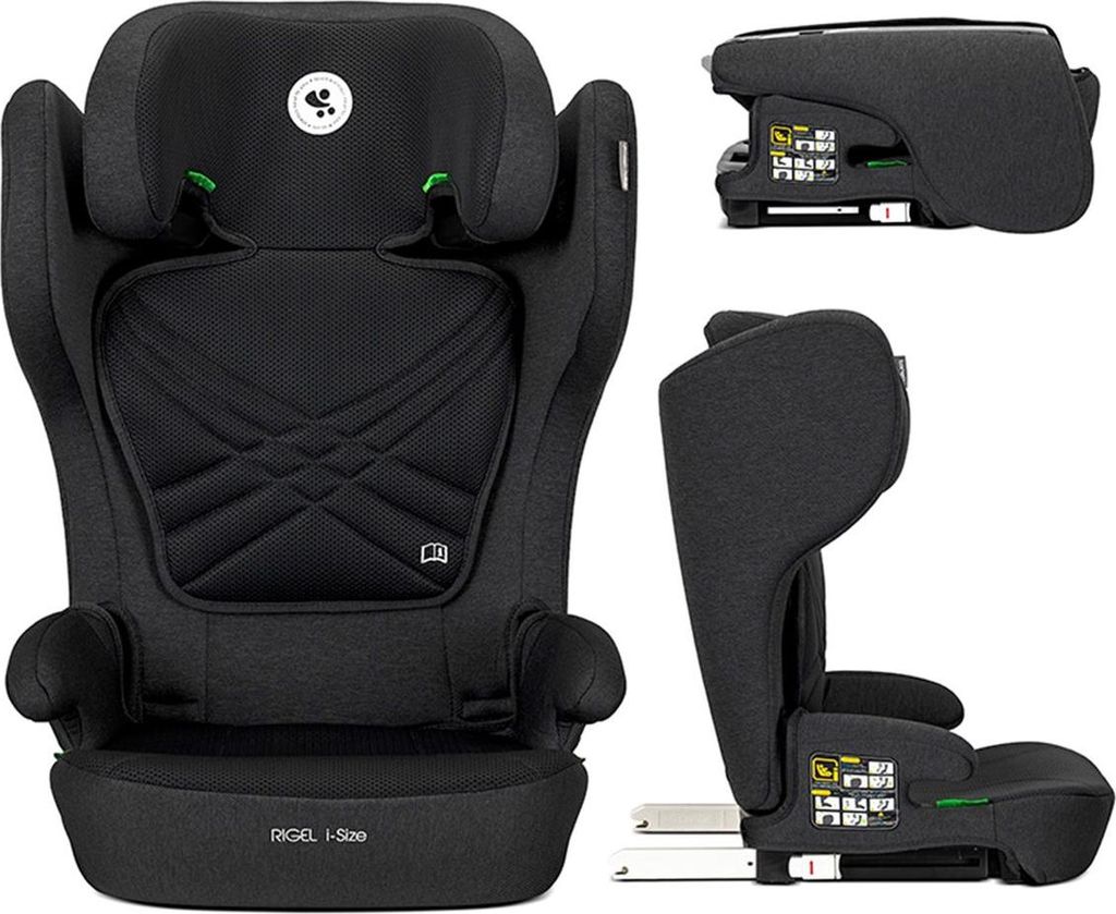 Lorelli RIGEL i-Size Kindersitz 100-150 cm faltbar ISOFIX Sitzerhöher mit Rückenlehne ECE R129/03