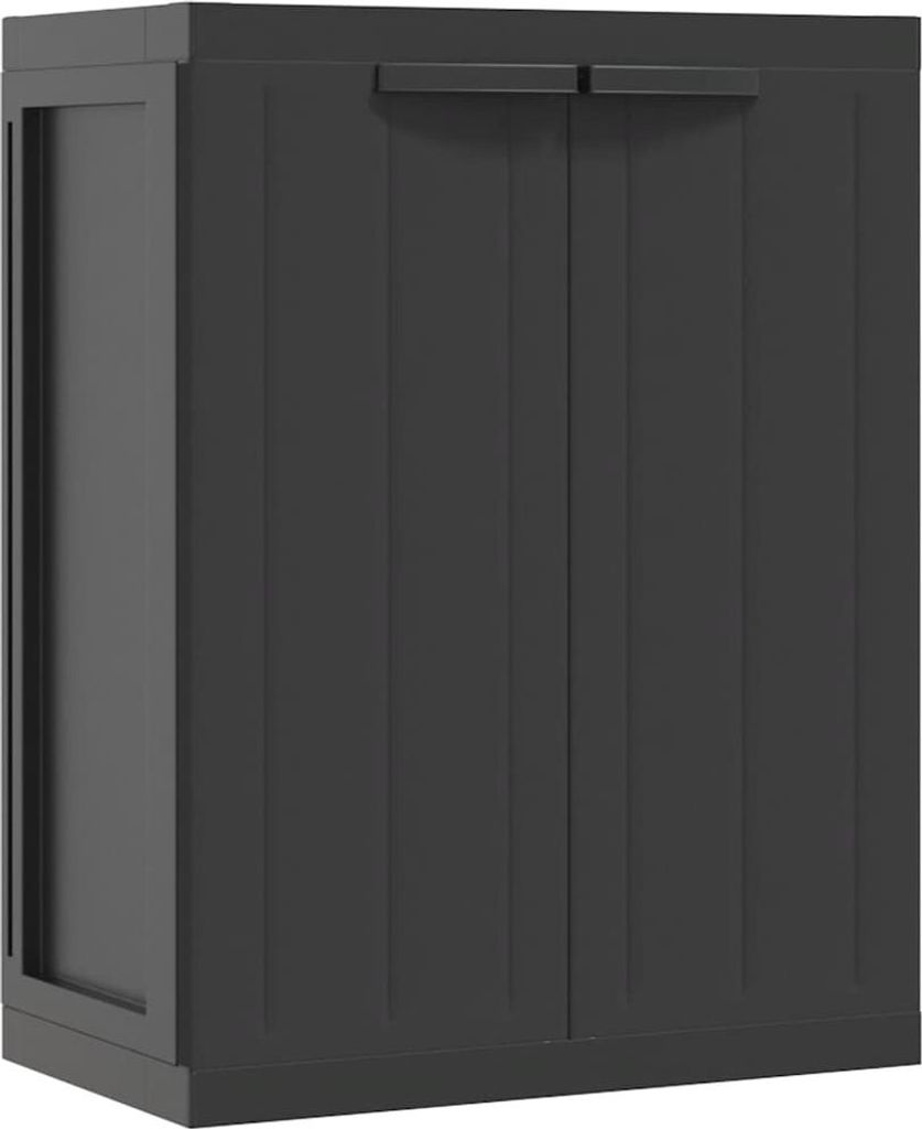 vidaXL Gartenschrank Schwarz 65x37x85 cm PP