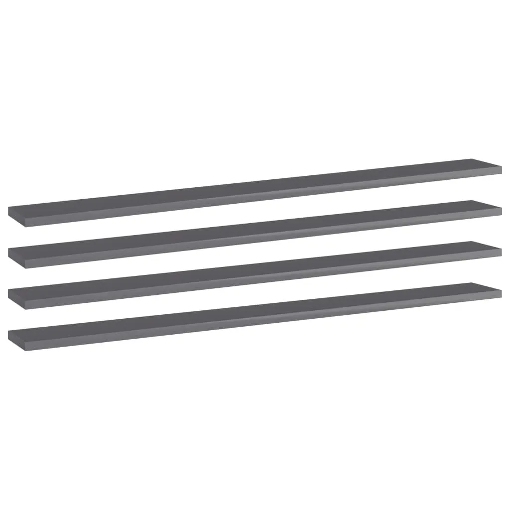 Panneaux en aggloméré gris brillant 100 cm robustes pour meubles - 4pcs