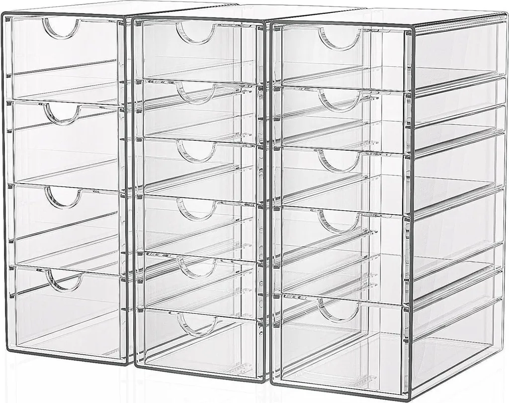 Organiseur acrylique 15 boîtes à tiroirs transparentes pour maquillage