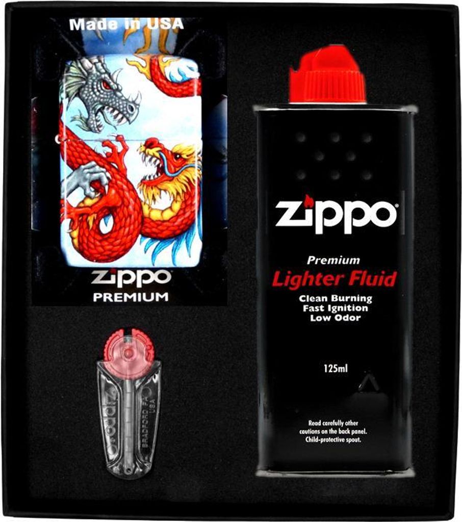 ZIPPO Feuerzeug DRAGON DESIGN 3 Geschenkset Nr. 1