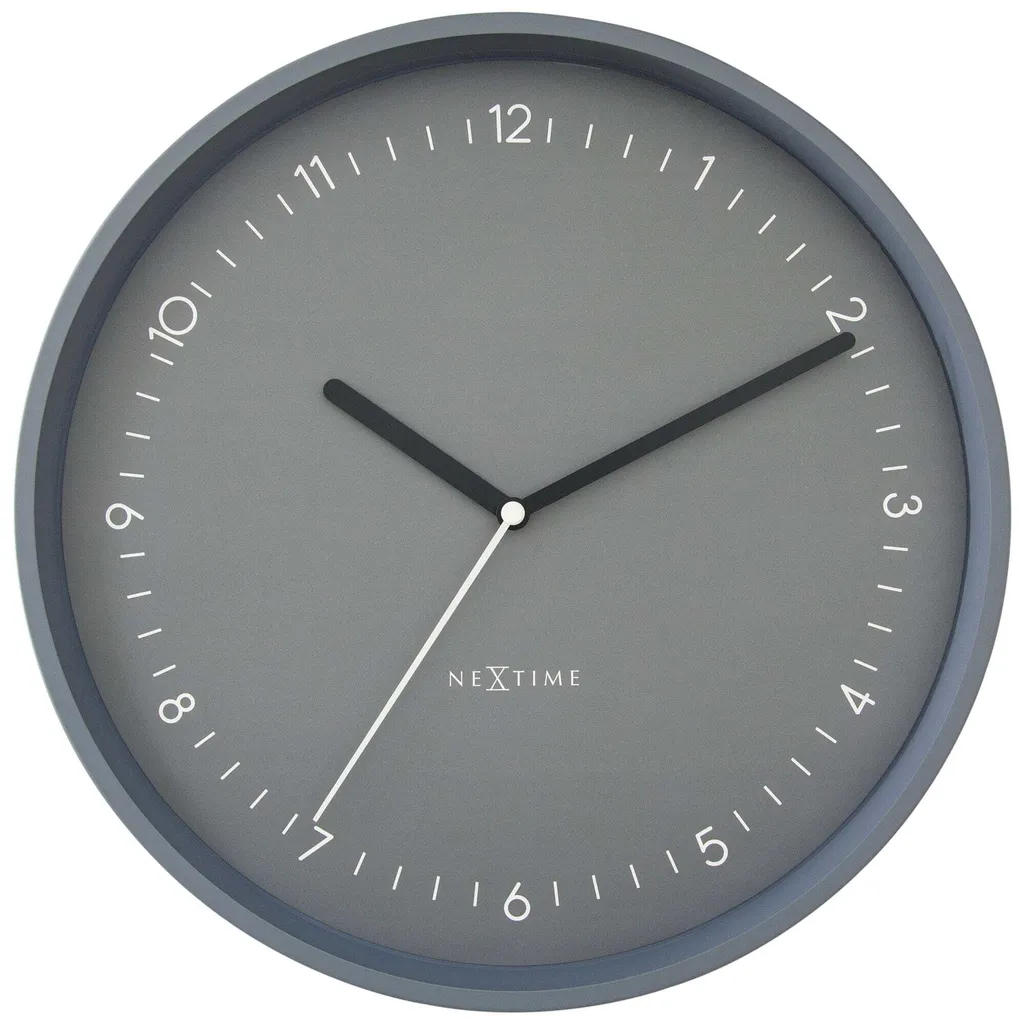 Horloge Murale Ronde Grise NeXtime Berlin 30cm pour Salon et Bureau