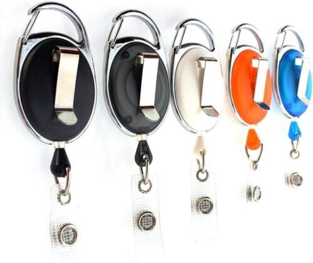 2x GRÜN TRANSPARENT Ausweisjojo Schlüsseljojo Jojo Zipper oval Schlaufenclip Aufrollmechanismus & Gürtelclip für Ausweishüllen Kartenhüllen S...