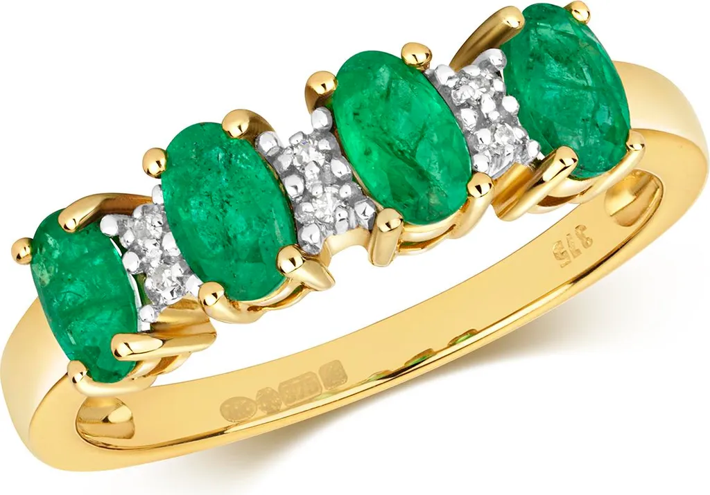 Bague Or et Émeraude Véritable - Bijou Durable et Hypoallergénique Taille 54