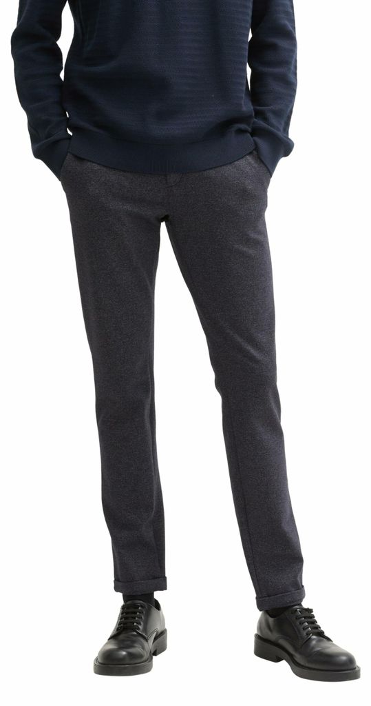 Tom Tailor Herren Chino Grau gerader Schnitt klassische Silhouette