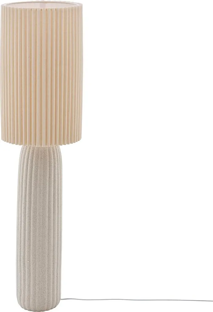 Lampadaire design beige Firmin Eazy Living en métal et tissu 145 cm