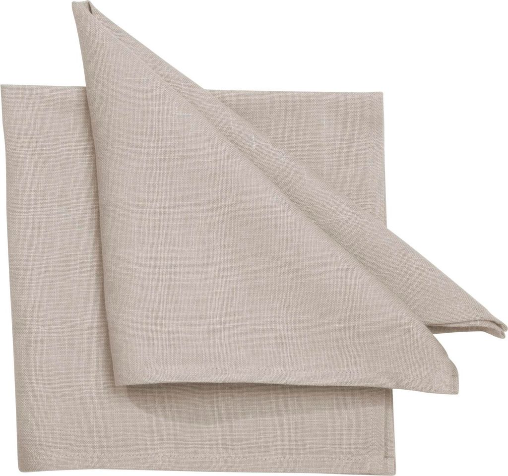 Pichler Leinenuni uni Serviette 6er Set 45 x 45 cm PURE Rechteck sand