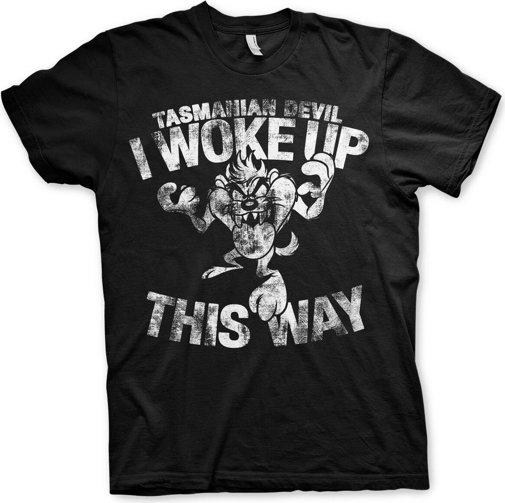 Tasmanian Devil - I Woke Up This Way T-Shirt - Large - Black