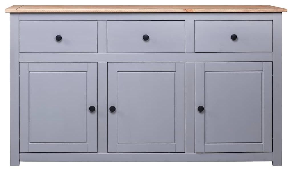 vidaXL Dressoir, grijs, 135x40x80 cm, grenenhout, Productafbeelding 