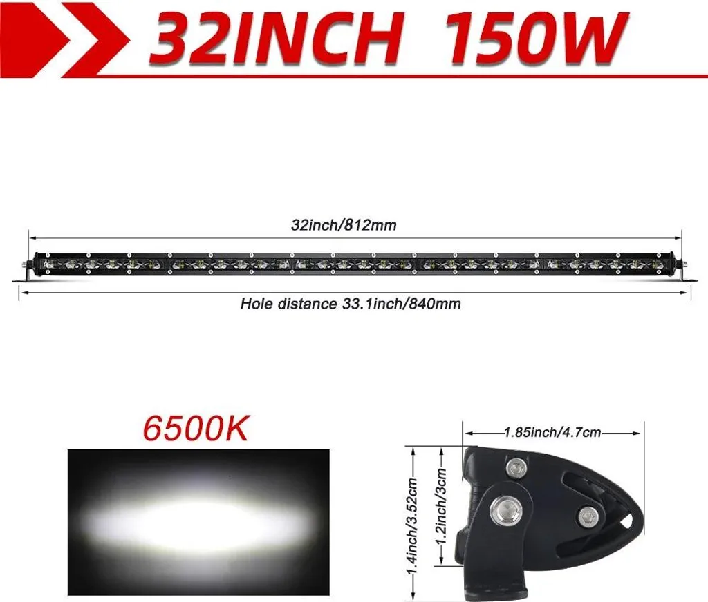 Kit Barra LED 150W 32 Pollici 6D - Facile Installazione e Grande Potenza