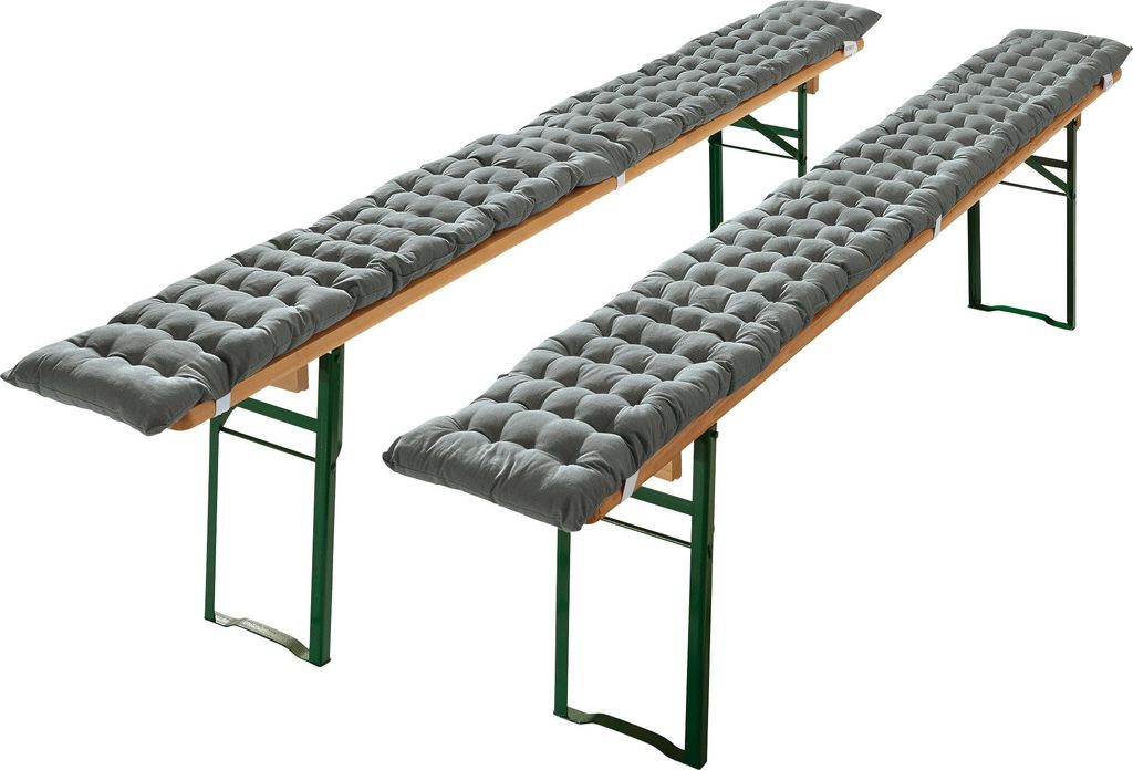 REDBEST Bierbank-Auflage Seattle" 2er-Pack grau 25x220 cm" Produktbild 