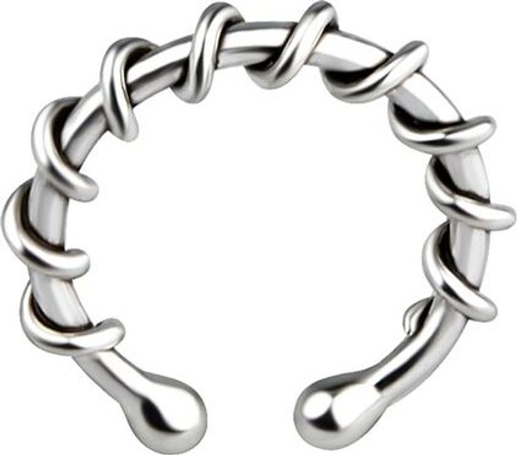 Ohrklemme Silber 925: Ear Cuff Ohrring gedreht