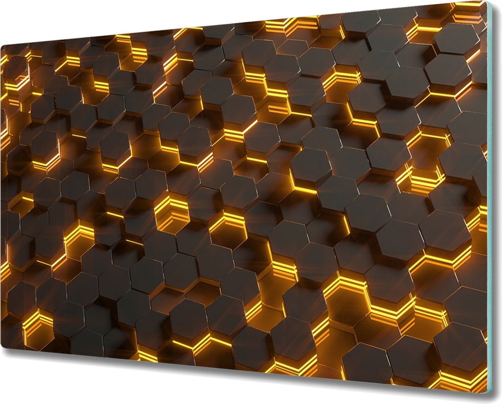Coloray Schneidebrett Herdabdeckplatte 80x52 cm Kochplattenabdeckung Küchenbrett Hackbrett - Hexagone