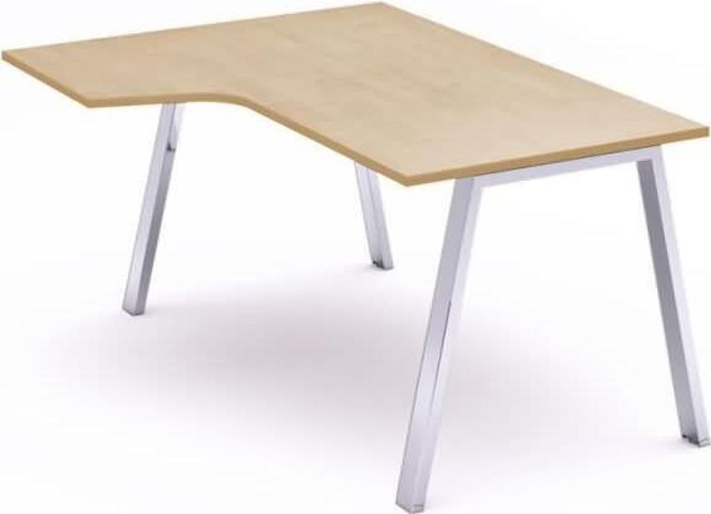 Schreibtisch Blanca L-Form links BxTxH 160x120x73cm Gestell verchromt Platte Melamin buche